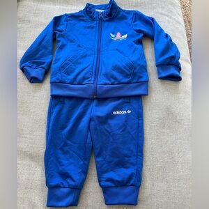 Adidas cobalt blue matching tracksuit set 6-9 months
